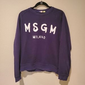 MSGM Navy Logo Sweatshirt Medium